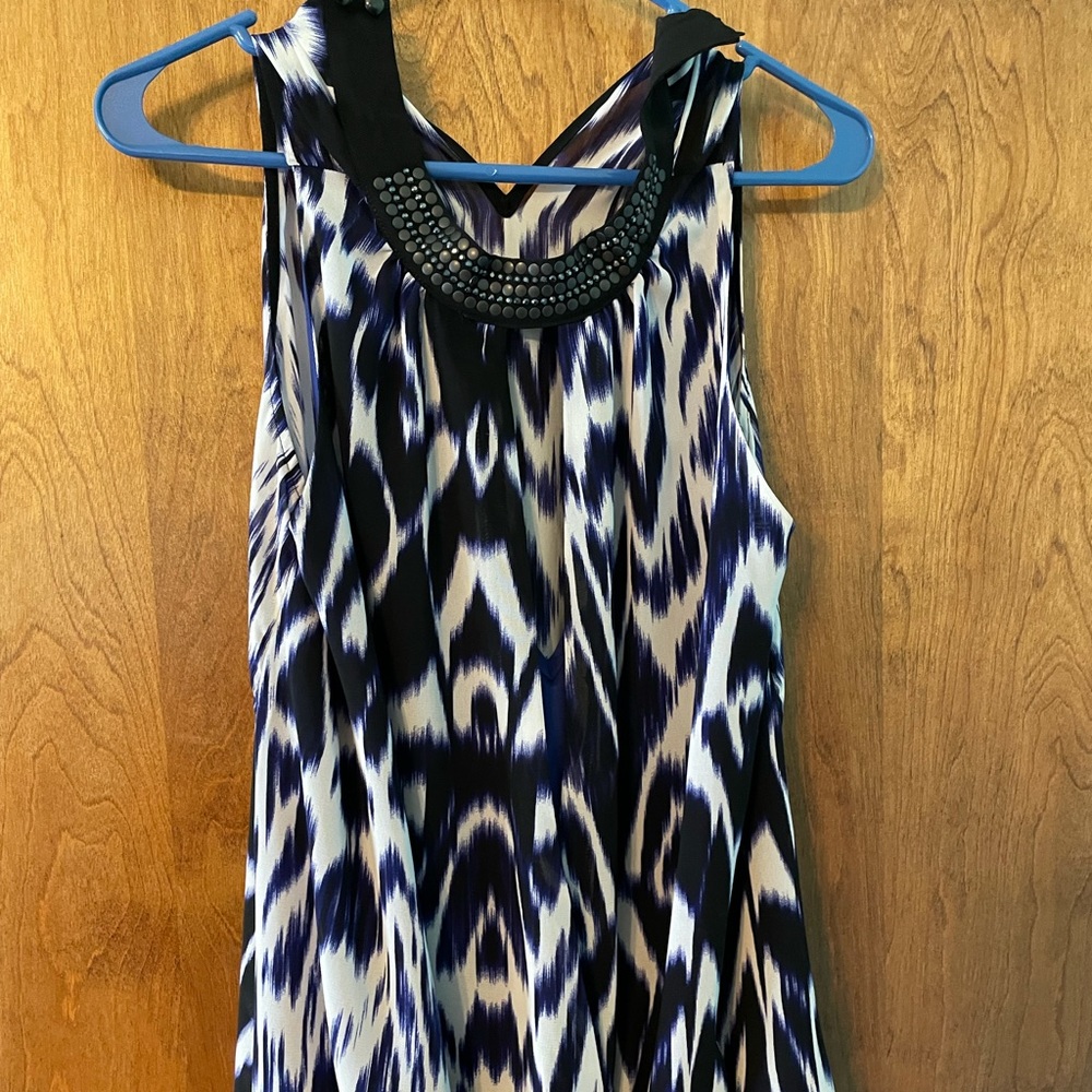 Print top high neck and elastic front